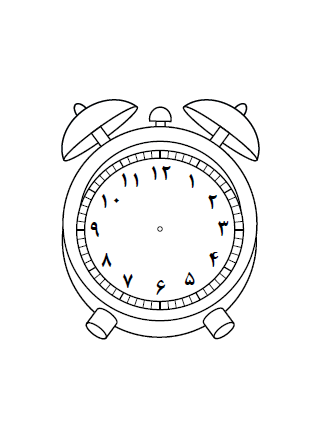 به کمک این برگه می توانید ساعت مقوایی درست کنید. ساعت را از روی کاغذ ببرید و روی مقوایی به همان شکل بچسبانید. همچنین می توانید برگه را روی مقوا چاپ کنید. می توانید برای ساعت عقربه هم بگذارید.